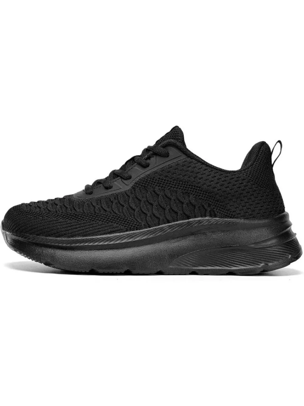 Men's Black Wide Toe Walking Shoes Casual Trail Running Sneakers Cross Trainer